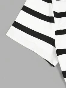 Nuevo 2026  Nuevo vestido mini de verano de ajuste ceñido con nudo delantero, de punto jacquard de crema de mantequilla sexy para mujeres - Blanco y Negro 2 - Ver 4