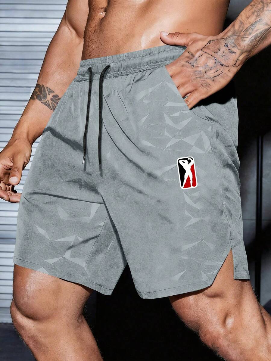 Gym Rark Men's Summer Casual Sports Shorts, Gym - Light Grey - View 1
