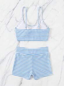 Bonvoyette Striped Print Spaghetti Strap Two-Piece Bikini Set - Multicolor - View 2