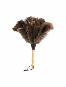 Cirelle 1pc Natural Feather Duster With Wooden Handle, Gentle Cleaning Brush For Home, Furniture & Decor, Lint-Free Dust Remover For Shelves, Books, Jewelry & Ornaments, Elegant Cleaning Tool For Bedroom & Living Room, Ideal Gift For Home Enthusiasts. - White Pole #1 - View 12
