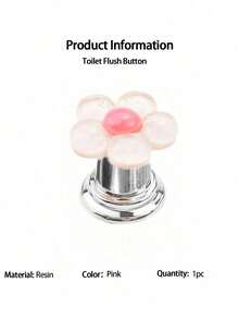 1/3Pcs Floral Cartoon Toilet Flush Handle – Flower Shaped Toilet Tank Button, Easy Press Push Button, Fit For Long Nail Design, Also Works As Creative Blossom Drawer Cabinet Pull – Stylish Bathroom Accessory - Multicolor - View 15