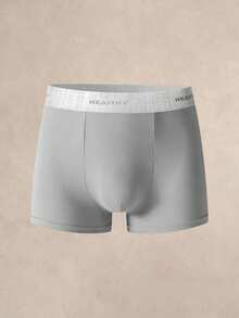 SHEIN 10PCS Men's Solid Color Boxer Briefs With Letter Waistband (10-Piece Set) Soft And Comfortable For Home - Multicolor - View 3