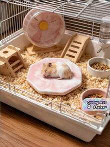 1 Durable Stable Random Texture Easy Clean Cooling Pad For Hamster Summer Small Animal Cage Decoration Accessory For Dwarf Hamster - View 1