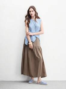 CUCCOO BIZCHIC 时尚蓝色绒面革舒适通勤女式平底穆勒鞋，女式平底鞋拖鞋，适合户外购物和工作，日常舒适平底女鞋 - 藍色 - 查看 6