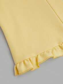 Sweetra Plus Size Women's Casual Cottage Core Solid Color Top And Skirt, Spring/Summer 2-Piece Set Vacation Butter Yellow - Yellow - View 8