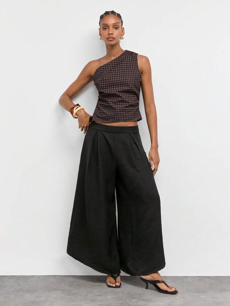 SHEIN Maija Women's Summer Casual Plaid Off The Shoulder Top,Going Out Outfits,Summer Holiday Outfits