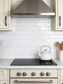 20 Pcs Waterproof Brick Textured 3D Wall Panels, DIY Tile Stickers, Removable Self-Adhesive Wall Tiles For Kitchen Bathroom Backsplash And Holiday Decor - View 2