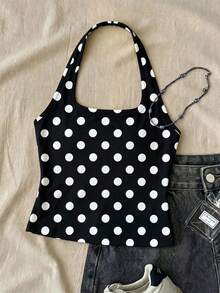 Tween Girls Black Long Casual Halter Neck Top, Slim Fit Tank Top Suitable For Summer - Multicolor - View 4