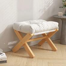 Compact Home Storage Stool, Foldable Footrest For Living Room, Made Of Maple Wood With Soft Padding And Breathable Design, Low And Comfortable, Modern Minimalist Style Suitable For Various Tastes, Ideal For Daily Use, Providing Extra Comfort For - Multicolor - View 2