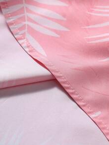 Manfinity Homme Men's Vacation Casual Botanical Print Shirt And Shorts 2 Pieces Set - Pink - View 8
