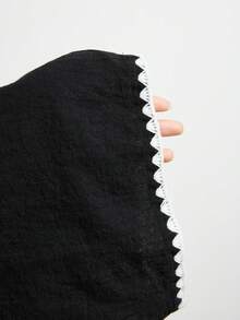 Freevana Pantalones largos casuales y versátiles de talla grande para mujer, unicolor, con cintura con cordón, para uso diario - Negro - Ver 8