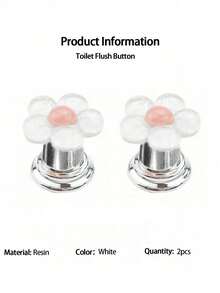 1/3Pcs Floral Cartoon Toilet Flush Handle – Flower Shaped Toilet Tank Button, Easy Press Push Button, Fit For Long Nail Design, Also Works As Creative Blossom Drawer Cabinet Pull – Stylish Bathroom Accessory - Multicolor - View 17