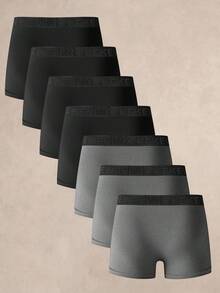 Set de 7 calzoncillos tipo bóxer simples y cómodos para hombres - Verde - Ver 9