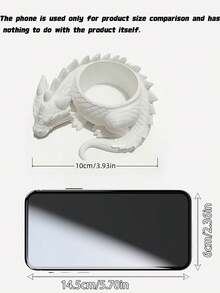 1PC 3D Printed Dragon-Shaped Potted Base, Lying Dragon-Shaped Flowerpot, Succulent Planting Container, Office Storage - A - View 4