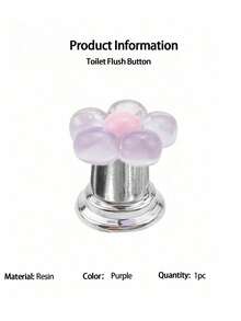 1/3Pcs Floral Cartoon Toilet Flush Handle – Flower Shaped Toilet Tank Button, Easy Press Push Button, Fit For Long Nail Design, Also Works As Creative Blossom Drawer Cabinet Pull – Stylish Bathroom Accessory - Multicolor - View 9