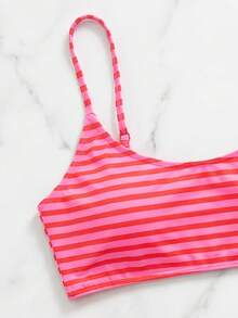 Swim Vcay Vacation Beach Striped Bikini Set - Multicolor - View 6