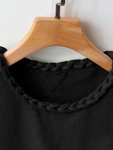 GlowEve New European And American Style Vacation Casual Slim Fit Knit Pullover Handmade Floral Sweater Fashion Knit Top For Women - Black - View 5