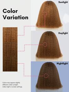 BreezeEase Kinky Straight 波波頭女用人髮 T 分髮蕾絲假髮 漸層棕色 預拔髮 透明蕾絲 Yaki 假髮 夏季優雅休閒時尚 Y2K 派對婚禮畢業舞會節慶正式街頭波希米亞風春季 - S1/30 - 查看 8