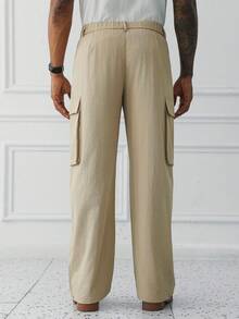 HUEFORM Men's Casual Relaxed Fit Khaki Cargo Pants.Suitable For Everyday Wear. The Best Gift For Your Boyfriend Or Husband. Vacation Autumn - Khaki - View 2