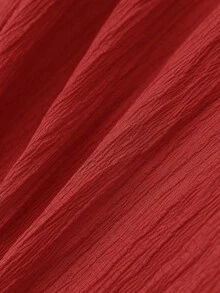 Rusticease Women's Solid Color V-Neck Casual Versatile Daily Wear Blouse - Red - View 5