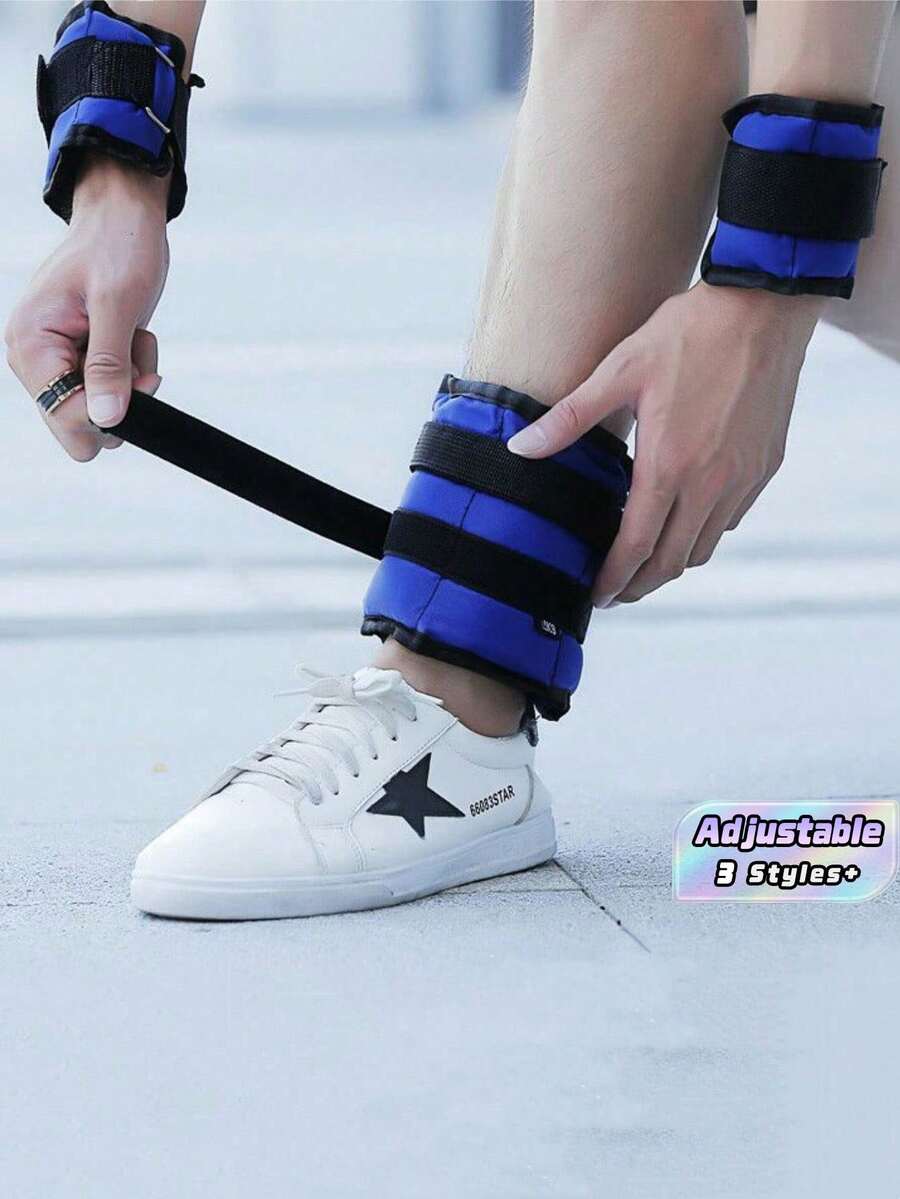 2pcs Adjustable Wrist & Ankle Weights, Unisex, Modular Leg Resistance Bands For Knee And Thigh Exercises, Suitable For Running, Walking, Aerobics, Gym, Yoga, Can Attach Sandbags - Multicolor - View 1