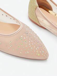 Eladyva Bailarinas de punta con decoración de rhinestones para otoño/invierno - Dorado - Ver 6