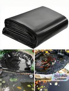 1PC High Density Polyethylene Heavy Duty UV Resistant Tear Resistant Reusable Waterproof Black Tarpaulin For Fish Farming Pond Liner Gardening Agriculture Outdoor Pond Cover Sheet - A - View 1