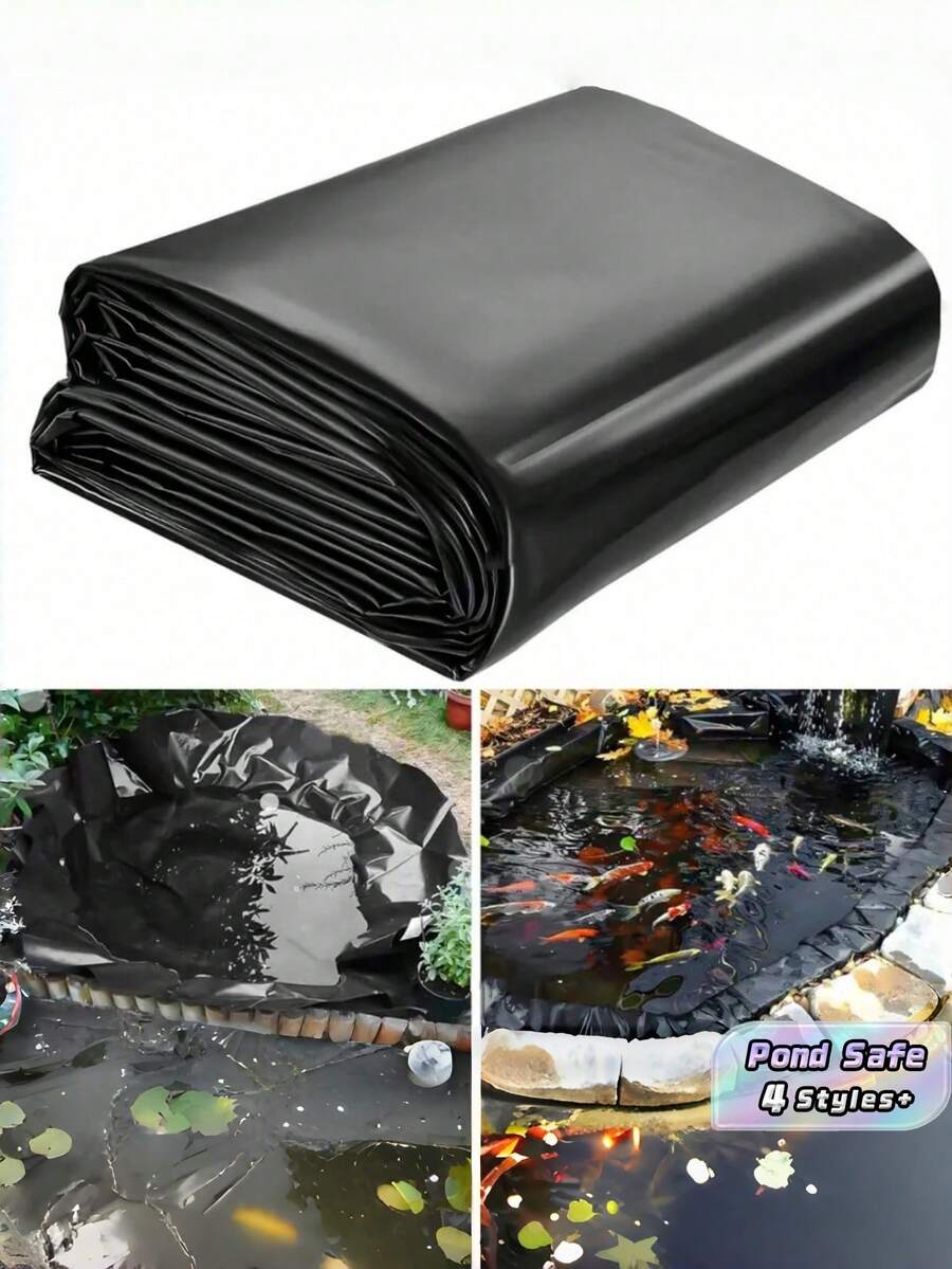 1PC High Density Polyethylene Heavy Duty UV Resistant Tear Resistant Reusable Waterproof Black Tarpaulin For Fish Farming Pond Liner Gardening Agriculture Outdoor Pond Cover Sheet - A - View 1