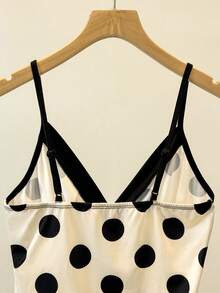 GlowEve Atasan Cami Wanita Elegan dengan Motif Polkadot dan Hiasan Pita untuk Musim Panas - MultiWarna - View 6