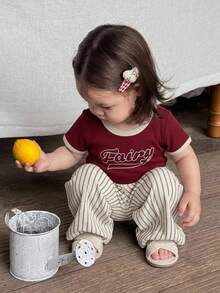 Hapijoa 嬰兒/女嬰圓領背心上衣與寬鬆條紋寬腿褲 2 件套居家服 夏季 - 彩色 - 查看 6