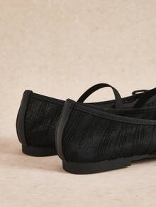 Rosivie Women's Bow Decoration Fashion Daily Travel Flat Shoes - Black - View 10