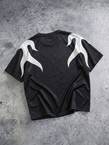 Gym Rark Men's Round Neck Colorblock Casual Versatile Daily Travel Sports T-Shirt, Gym - Black - View 2