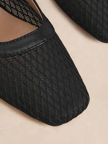 Rosivie Women Flats Spring And Summer New Models, Square Toe Design, Retro Love, Comfortable And Simple Vacation, Women's Flat Bottom, A Must For Commuting, Casual And Versatile - Black 3 - View 9