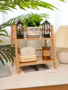 1 PC Large Capacity Vertical Multi Function Tabletop Storage Rack Cup Holder Display Shelf Home Decor Rustic Style Can Store Kitchen Items Cosmetics Potted Plants Desk Organizer For Home Office Living Room Dorm Bathroom Countertop Organizer - Multicolor - View 5