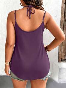 Breezaya Plus Size Women Casual Spaghetti Strap Camisole - Purple - View 2
