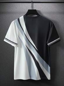 Manfinity Homme 男士圖案印花設計T恤，男士時尚夏季休閒運動服，適合日常休閒穿著、戶外運動等，也是送給男朋友或丈夫的理想禮物 - 彩色 - 查看 2