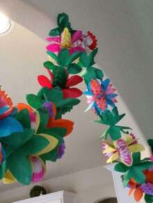 1pc Hawaiian Flower Garland Colorful Ribbon Party Decoration,Christmas - multicolor - View 3