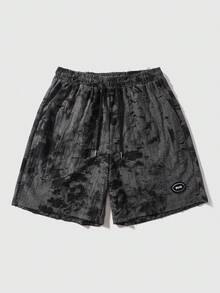 ROMWE MEN Street Life Men's Tie-Dye Cargo Shorts With Drawstring Waist - Grey - View 5