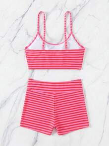 Swim Vcay Vacation Beach Striped Bikini Set - Multicolor - View 2