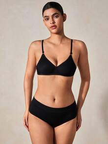 Veilyse 1PC Young Girl's Comfortable Sleeping Ventilate Wireless Soft Cup For Small Chest Solid Underwear Bra - Black - View 3