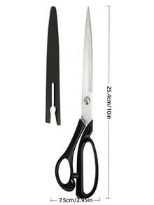 1pc Black Cloth Scissors, Stainless Steel Sharp Tailor Scissors, Clothing Scissors, Professional Thickened Fabric Cutting Scissors, Sewing Tailor Dedicated - A-Black - View 6