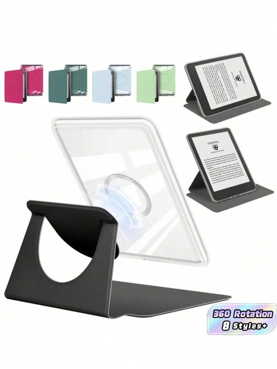1 PC Magnetic Auto Wake Sleep 360 Rotation Detachable Acrylic Case Cover For Kindle Generation With Smart Cover Feature Transparent Perfect For Office Travel Daily Use Hot Kindle Protective Case - Multicolor - View 1