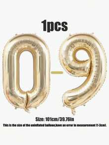 POKOJA LAND 1pc 40-Inch Large Platinum Number Foil Balloon, Suitable For Birthday, Wedding, Graduation, Anniversary, Proposal Decoration, Christmas, Birthday Decor - multicolor - View 4
