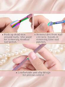 10-Piece Stainless Steel Double-Headed Cuticle Pusher/Trimmer Set, Professional And Durable Nail & Foot Care Tools For Fingernails And Toenails - Multicolor - View 3