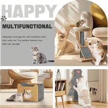 Cat Scratch Sofa Furniture Protection Cover, Furniture Sticky Cat Scratch Deterrent Mat, Cat Climbing Wall Carpet Anti-Scratch Sofa Indoor Cat Claw Protector - Light Grey - View 6