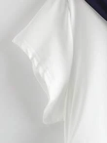GlowEve CURVE 大尺碼女款學院風 2-In-1 兩件套水手領刺繡圖案上衣與裙子，適合運動穿著 - 藏蓝色 - 查看 6