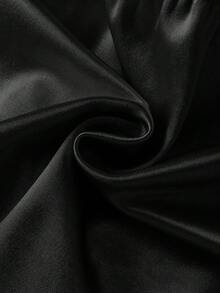 GlowEve 女款素色扭轉設計抹胸上衣與裙子時尚優雅兩件套 - 黑色 - 查看 8