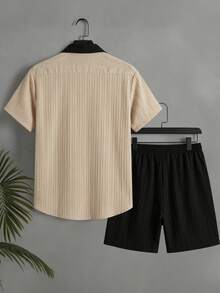 Surfspeed Men's Colorblock Shirt And Shorts Beach Set, Holiday - Multicolor - View 3