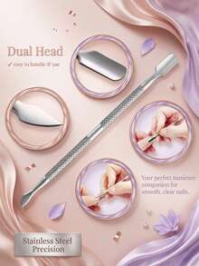 10-Piece Stainless Steel Double-Headed Cuticle Pusher/Trimmer Set, Professional And Durable Nail & Foot Care Tools For Fingernails And Toenails - Multicolor - View 4