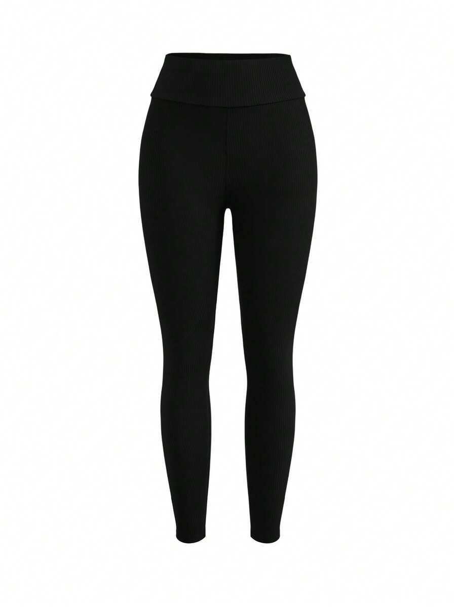 SHEIN Cheerettes 女款素色日常健身運動緊身褲
